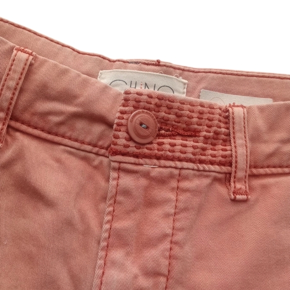 Anthropologie Chino Shortie Shorts in Peach/Creamsicle 26 - Picture 6 of 7